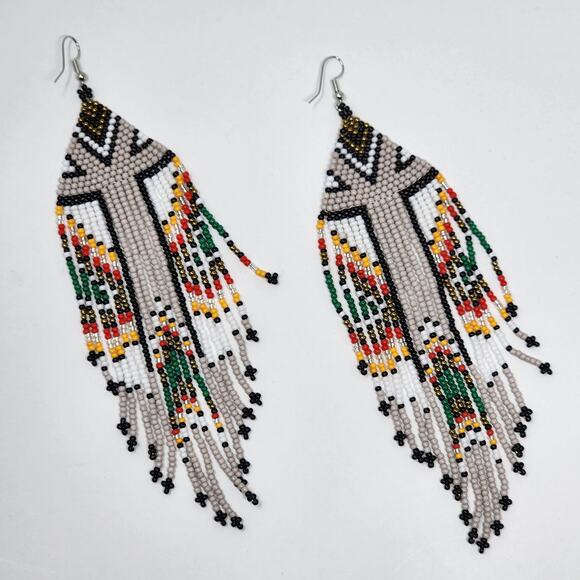 Free As A Bird Now Beaded Boho Fringe Earrings - Picture 1 of 5